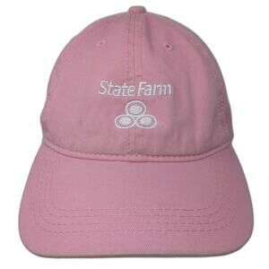 State Farm Slideback Hat Pink One Size Solid Embroidered Cap America
